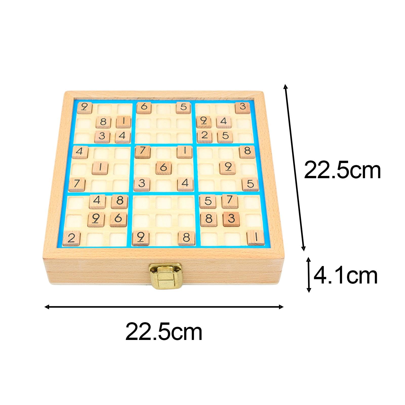 Sudoku Spiel Aus Holz, Sudoku Spielbrett Aus Holz, Leicht bis Schwer, Geburtstagsgeschenk, Lernspielzeug für Kinder Und Erwachsene, Blau