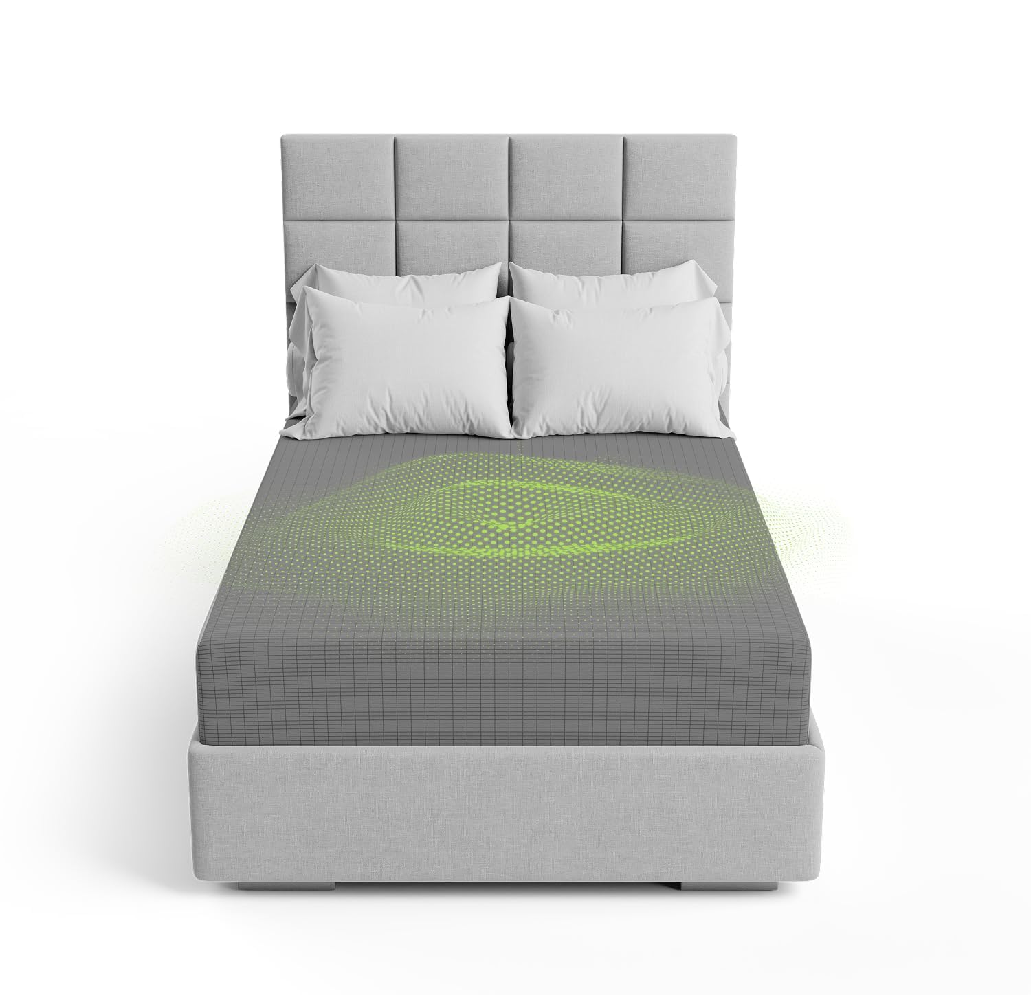 The Grounding Co. Fitted Terra Grounding Sheets Full Size – Premium Organic Cotton Earthing Sheet with Silver-Infused Threads– for Sleep, Recovery &amp; Wellness – Gray