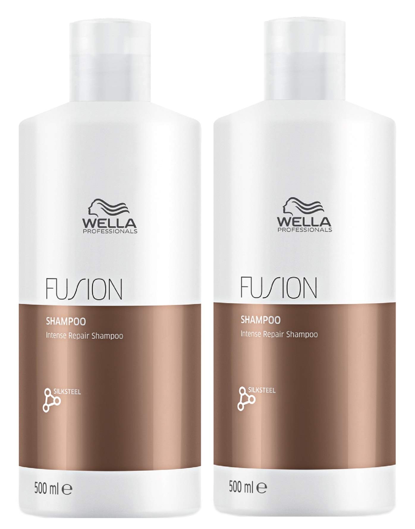 Silksteel Intense Repair Shampoo for Damaged Hair Fusion Wella Professionals 500 ml Pack of 2