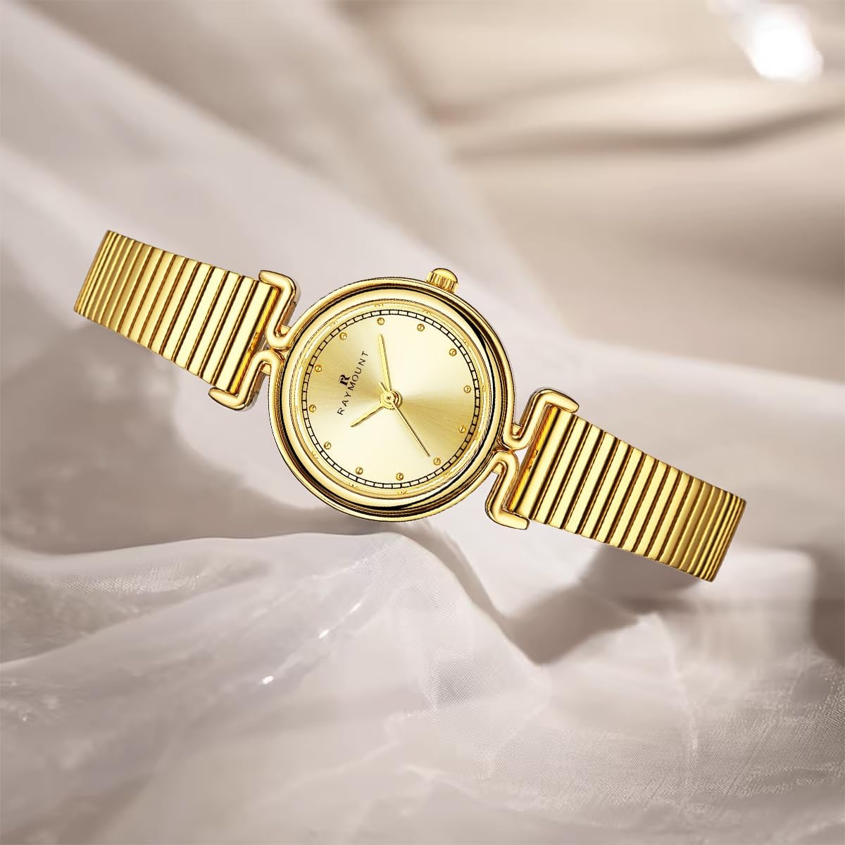 FORSINING Small Gold Watches for Women Ladies Quartz Wrist Watches with Gold Stainless Steel or Brown Leather Band - Image 3