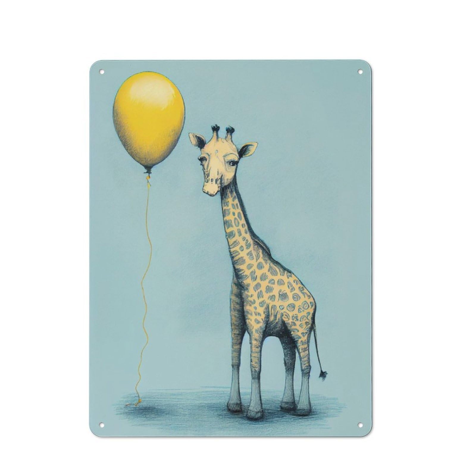 Junmoney Giraffe Balloon Vintage Tin Sign 40X30cm With For Guest Room Or Hallway, Suited To Wall Displays In Guest Rooms And Hallways