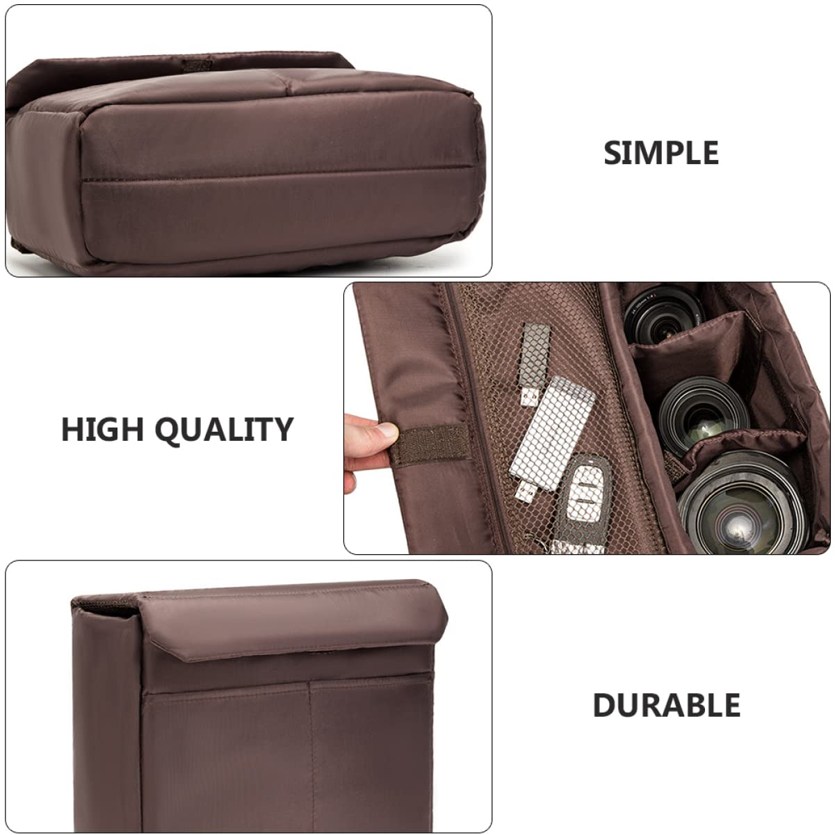 2 Piezas Bolsa de Almacenamiento para Cámara y Ligera Bolsa Acolchada Profesional para Lentes de Cámara Accesorio de Fotografía con Compartimentos Diseño Práctico y Resistente para