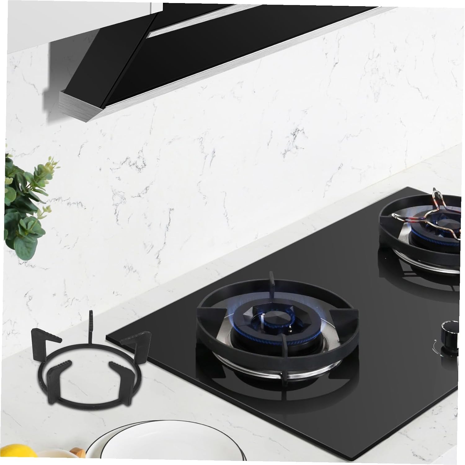 Wok Rack Heavy-duty Cast Iron Wok Stand for Gas Stove -skid Design and Replacement for Traditional Cooking Needs