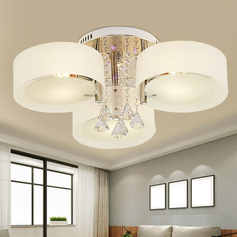 OUKANING Moderne Kristall Kronleuchter | 8-flammig, E14, 4000-4500K, Quadratisch, Gold, Für Wohnzimmer & Esszimmer