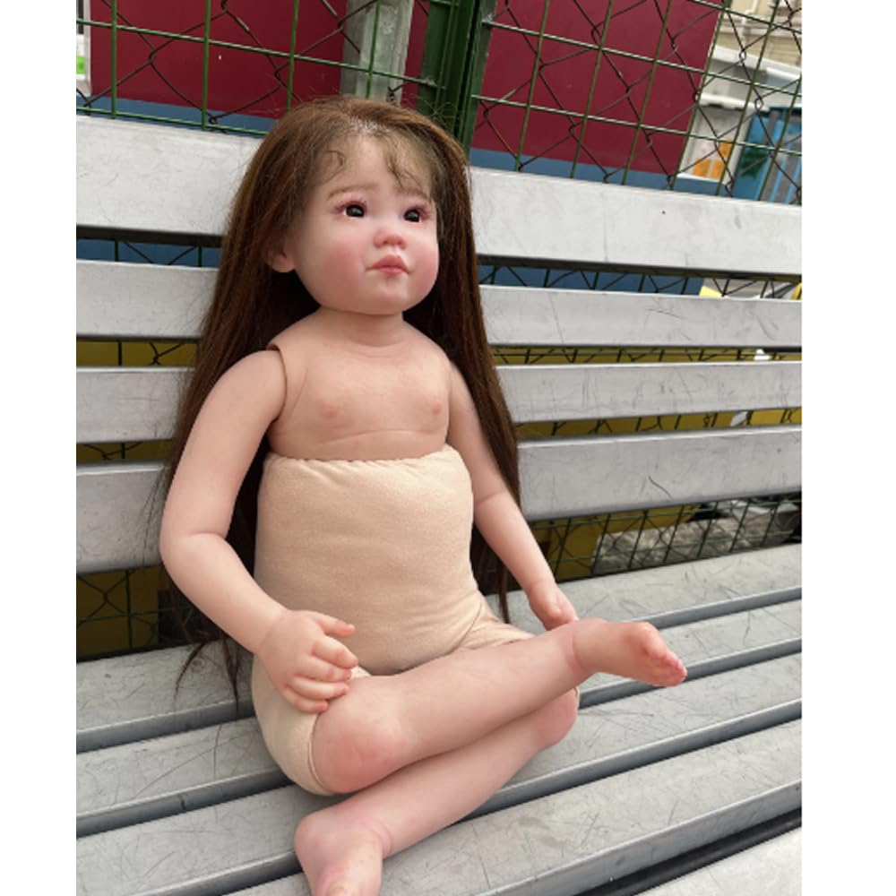 Amazon | Meeler リボーンドール 75cmリアルな茶色の髪と小さな目の