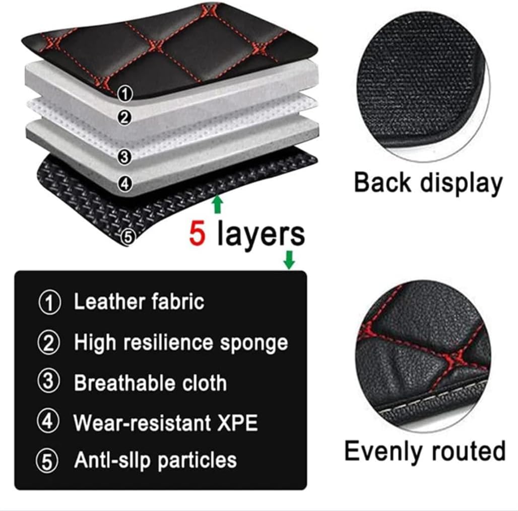 Custom car Floor mats Suitable for 98% car Truck SUV,car mats All Weather Personalized,Full Coverage Luxury Car Mats, Anti-Slip Leather Floor mats.Floor Liner Car Accessories (Black + Yellow Line)