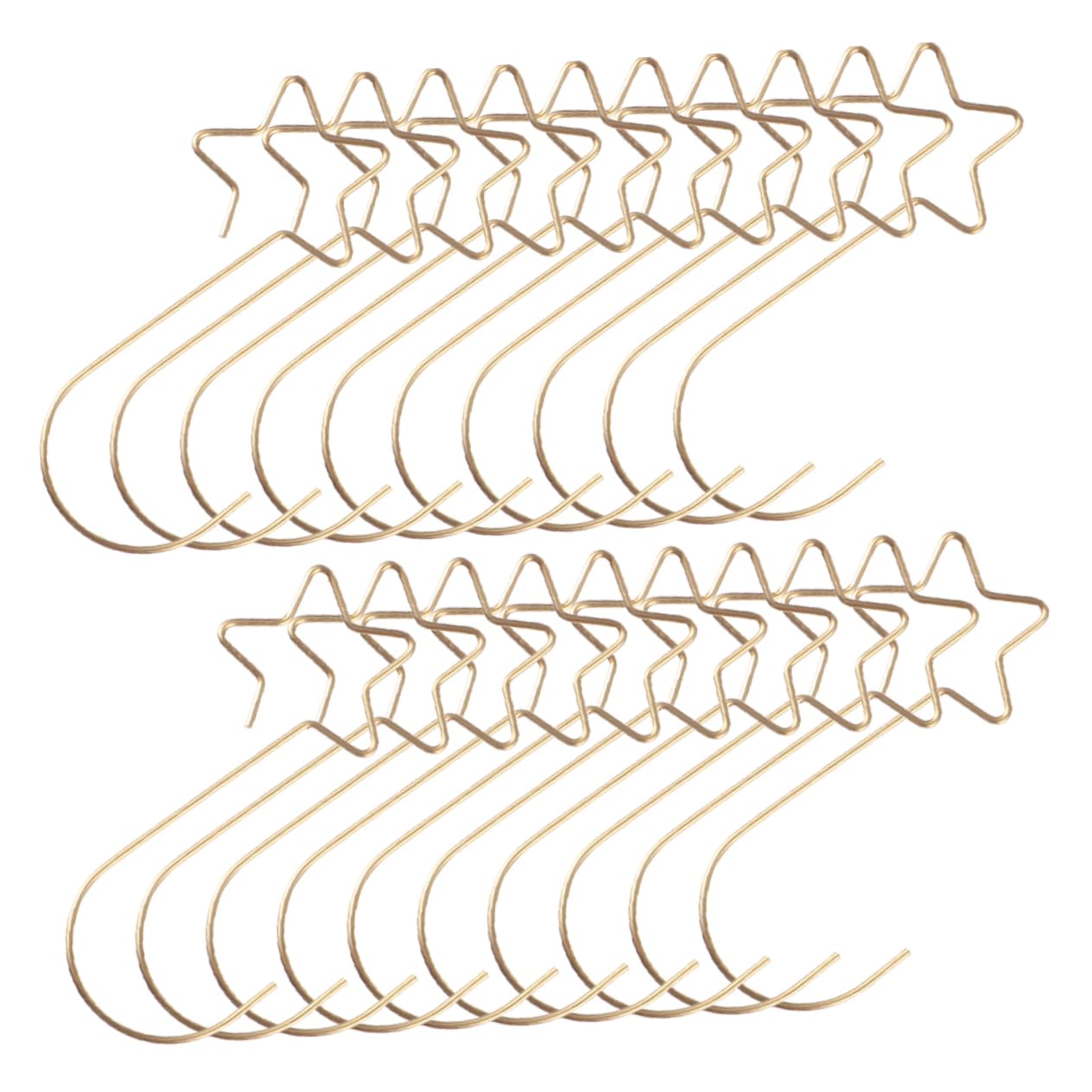 ERINGOGO 100pcs Xmas Tree Ornament Hooks Metal Wire Hooks Gold Color Stainless Steel No Tools Required Perfect for Christmas Decor