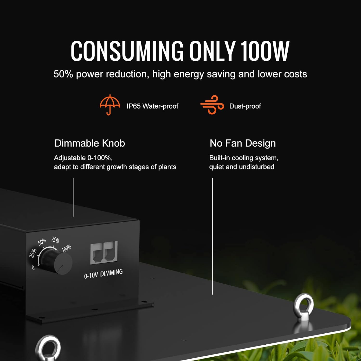 VEVOR 200 W Dimmable Plant Lamp 30 x 40 x 12 cm LED Plant Lamp 544x Samsung 281B Full Spectrum 26000lm Luminous Flux Grow Lamp 760nm Infrared Wavelength Plant Light Greenhouse Growing Tent Balcony