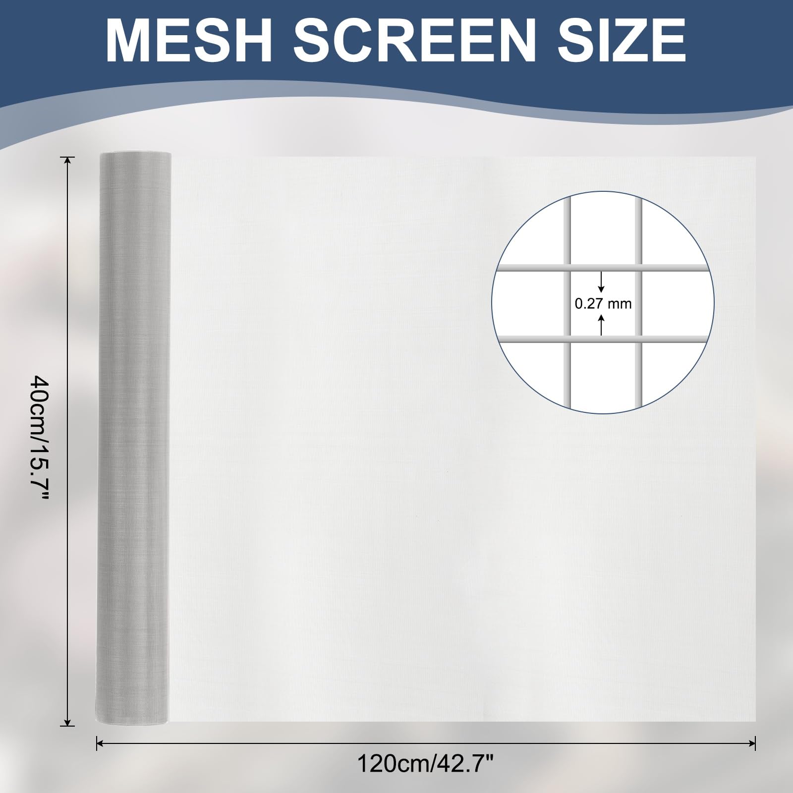 PATIKIL Malla Tejida De 60 Mesh 15.7" X 47.2" (120 X 40cm) Hoja De Filtro De Acero Inoxidable 304 Para Maquinaria Industrial Filtrado De Polvo Partículas Finas 0.27mm Agujero