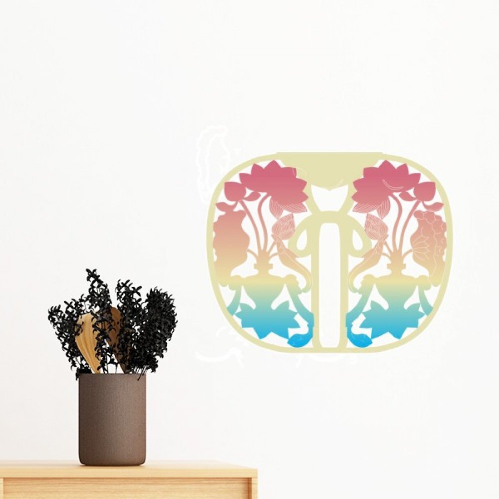 Sticker mural fleur jaune 35cm amovible pour decoration de chambre