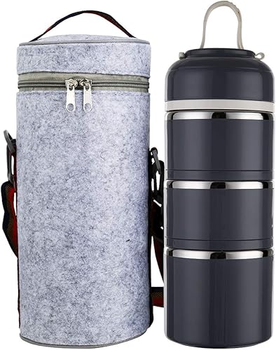 SOMOYA Tiffin Box - Lonchera aislada de acero inoxidable para alimentos calientes, contenedor de alimentos de acero inoxidable, lonchera bento