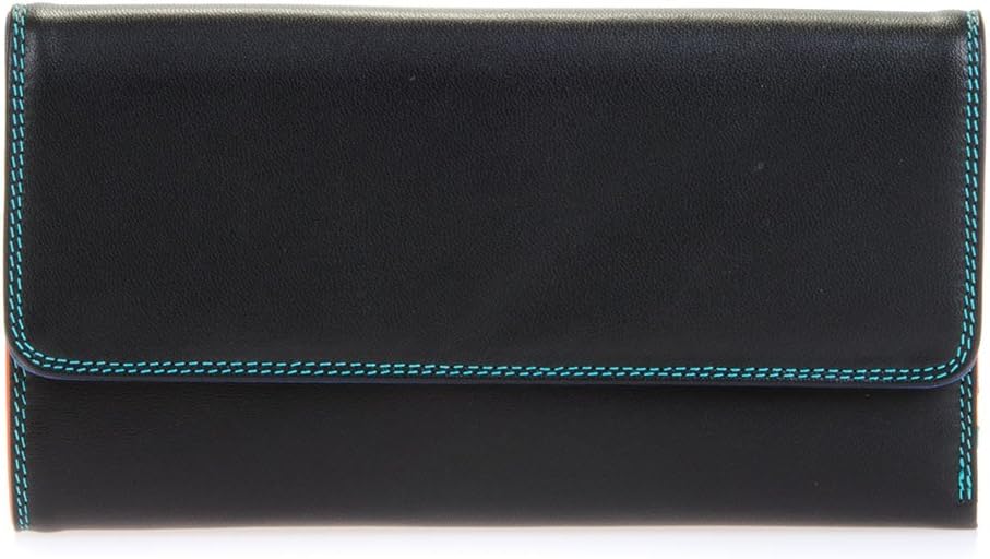 mywalit Leather Women's Wallet Tri-fold Zip Wallet - 269-4 Black Pace