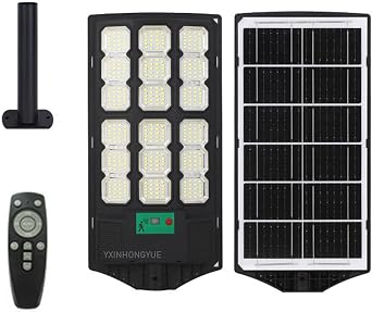 All in One Waterproof Solar Street Lamp with Motion Sensor 300W 600W Home Use High Brightness Outdoor LED Security Flood Lights for Livestock Farm and Ranch Outdoor Visibility