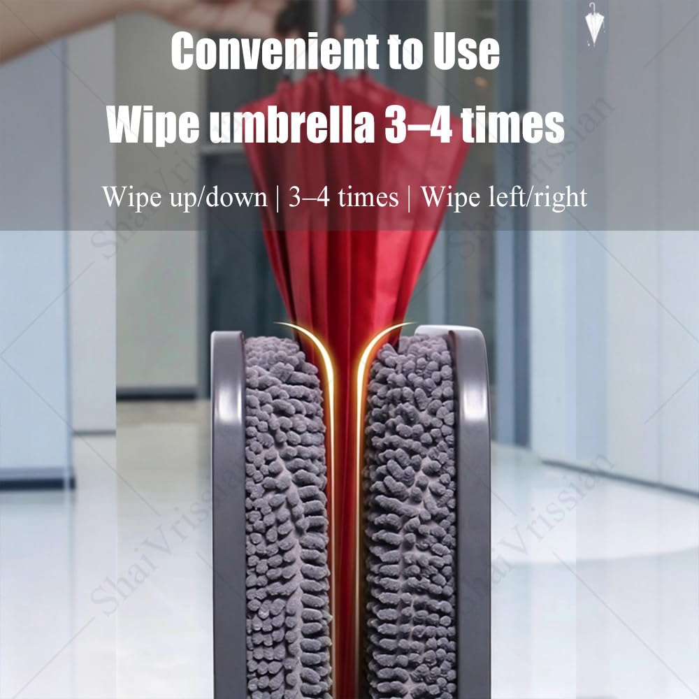 Supporto Portaombrelli con Raccolta Gocce Rapida Champagne-S | Asciuga Ombrelli Commerciale,Vassoio Estraibile,Ruote Bloccabili,Tela in Microfibra,Ufficio,Hotel,Negozio,Ingresso