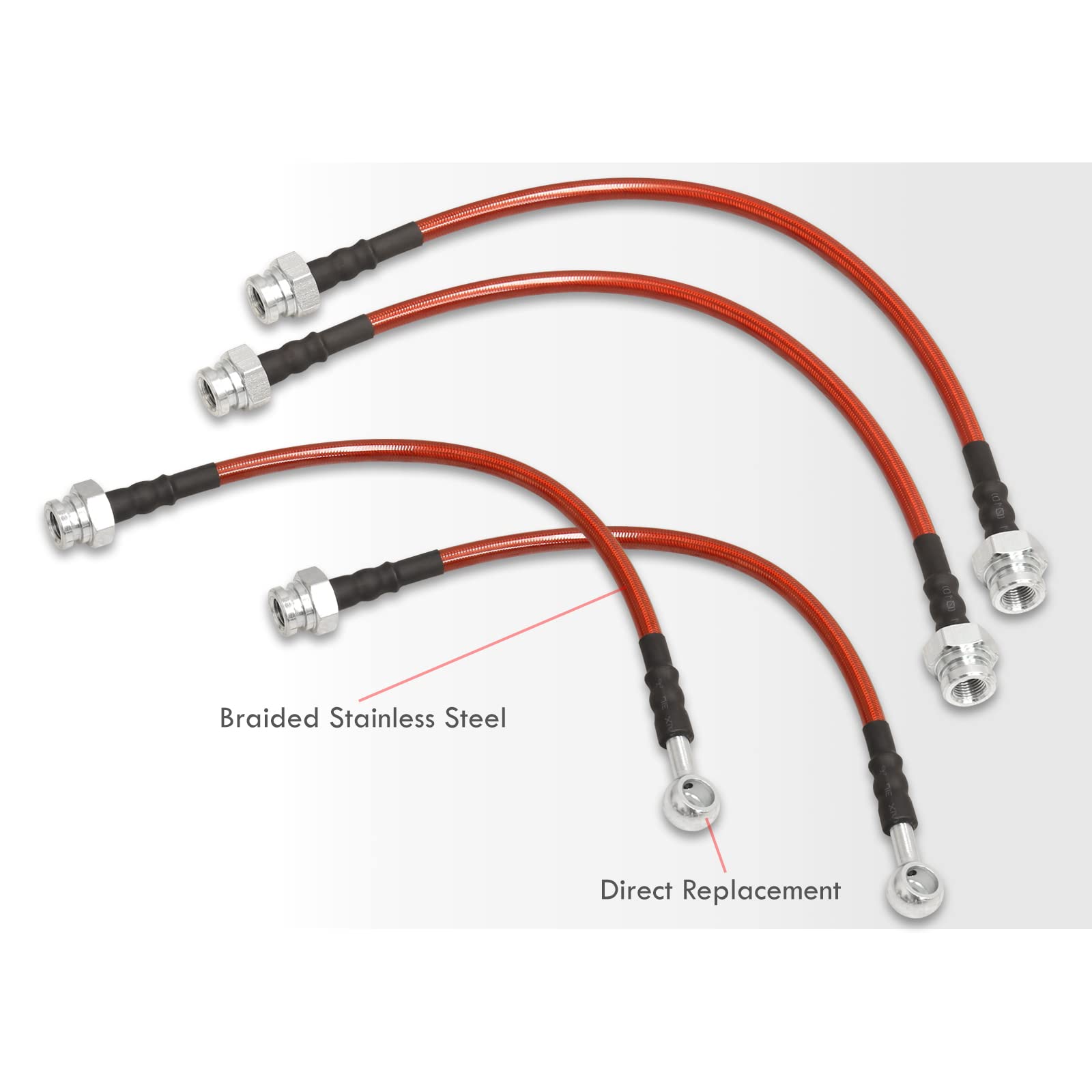 Amazon.com: AJP Distributors Red Stainless Steel Braided Oil Brake