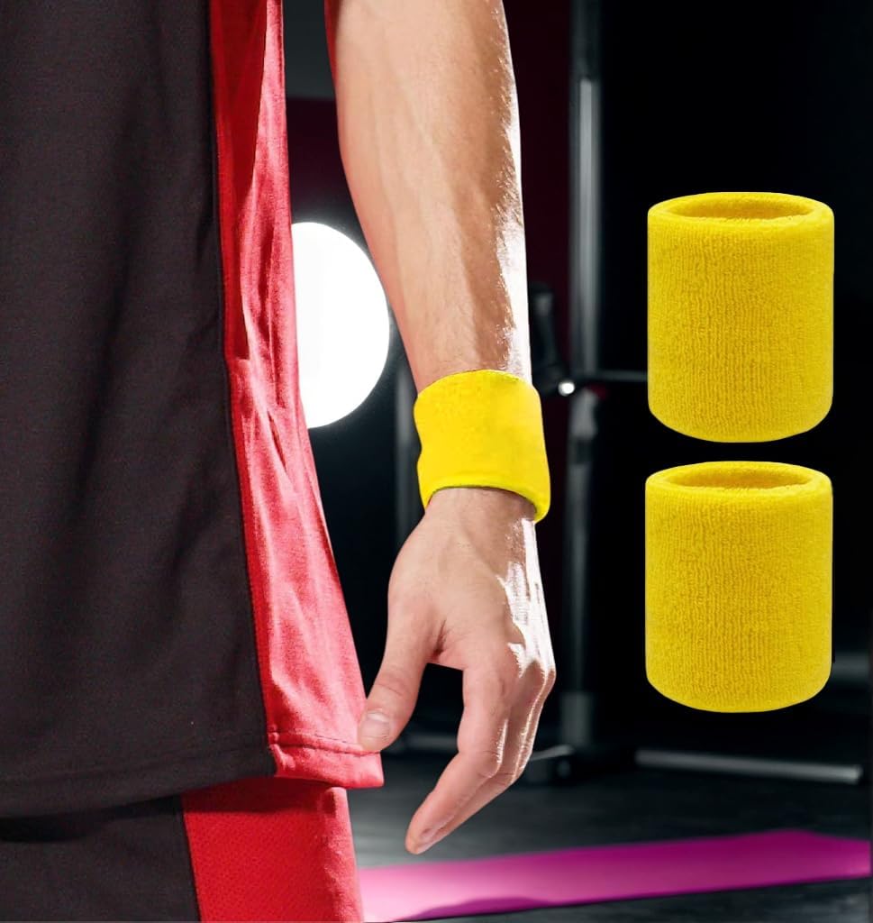 2PCS Sweatbands Sports Wristband for Men & Women - Moisture Wicking Athletic Sweatband for Tennis, Basketball, Gym, Running, Working Out