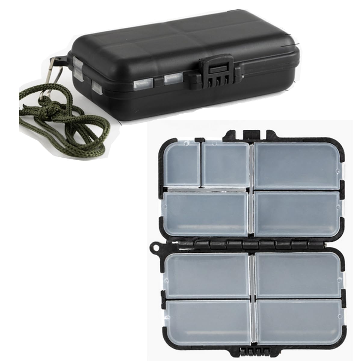 FOLANDO Fishing Lure Tackle Box, 9 Grids Double-Sided Fishing Lure Hook Tackle Box Transparent Plastic Tackle Storage Box 12.2 x 10.5cm, Waterproof Storage Case