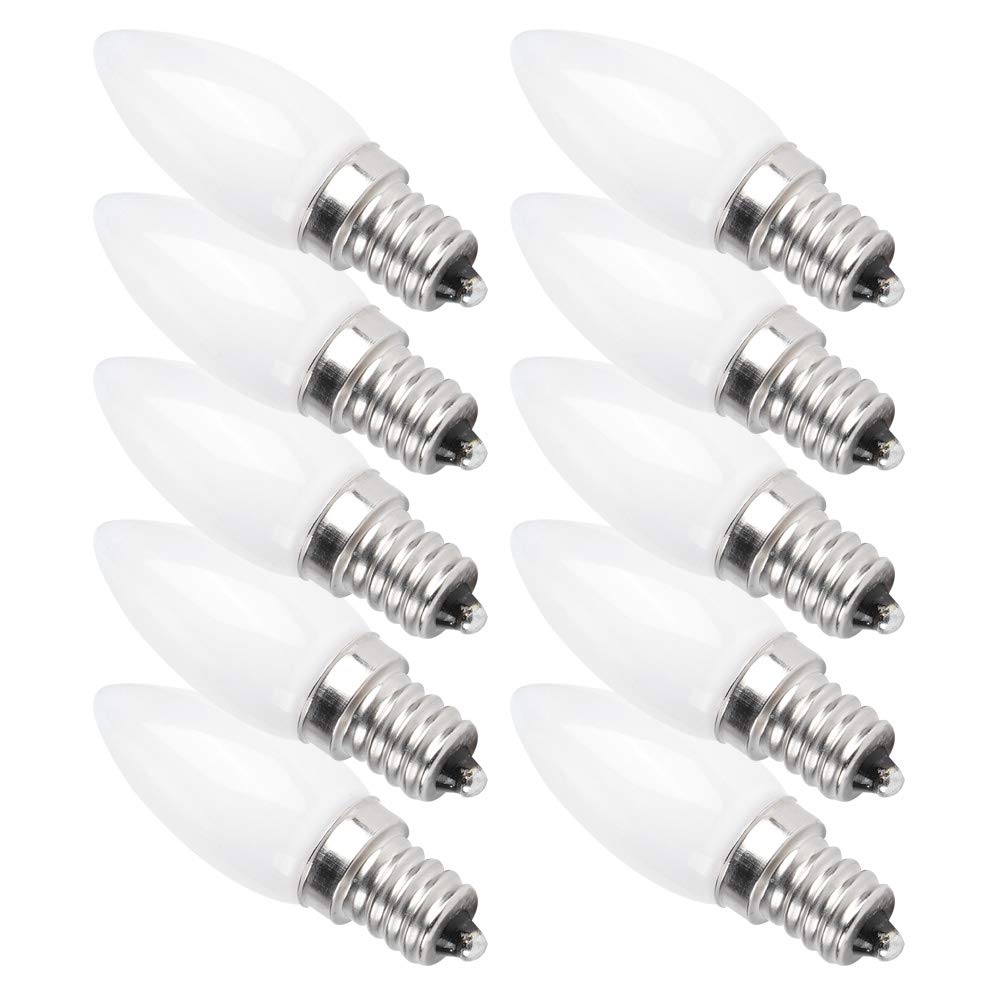 Dioche Bombilla Led E12 con Ajuste de Tornillo, Bombilla Tipo Vela Led E12, 10 Uds., Bombillas Led E12 para Candelabro, 1,5 W, CA 230V para Iluminación del Hogar y del Hotel