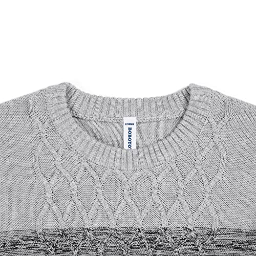 Image of BOBOYOYO Boys Sweaters 100% Cotton Cable Knit Kids Sweater Striped Pullover