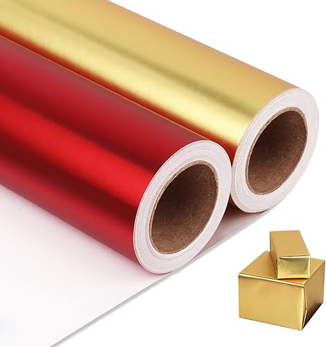 Miniatura 26 de NESCCI Papel de regalo negro de metal mate, papel de color sólido, 2 rollos, 17.5 pulgadas x 32.8 pies por rollo, papel de regalo perfecto