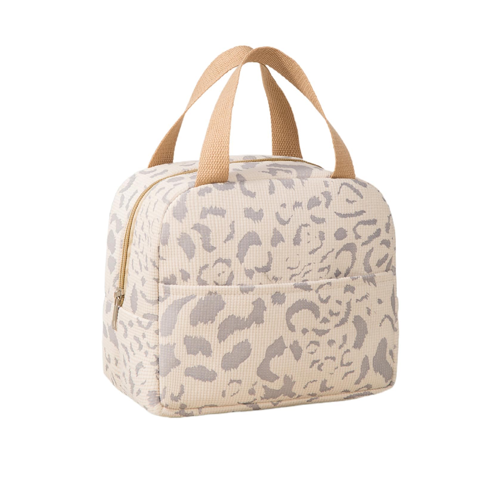 Insulated Lunch Box for Women Men Small Reusable Lunchbox for Work Travel Waterproof Cooler Bag Lightweight Durable Beige