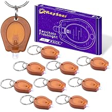 10 Pack Ultra Bright Mini LED Keychain Flashlight, Small Key Ring Flashlight, Portable LED Keychain Light for Outdoor Activities Emergency Light - Brown Shell