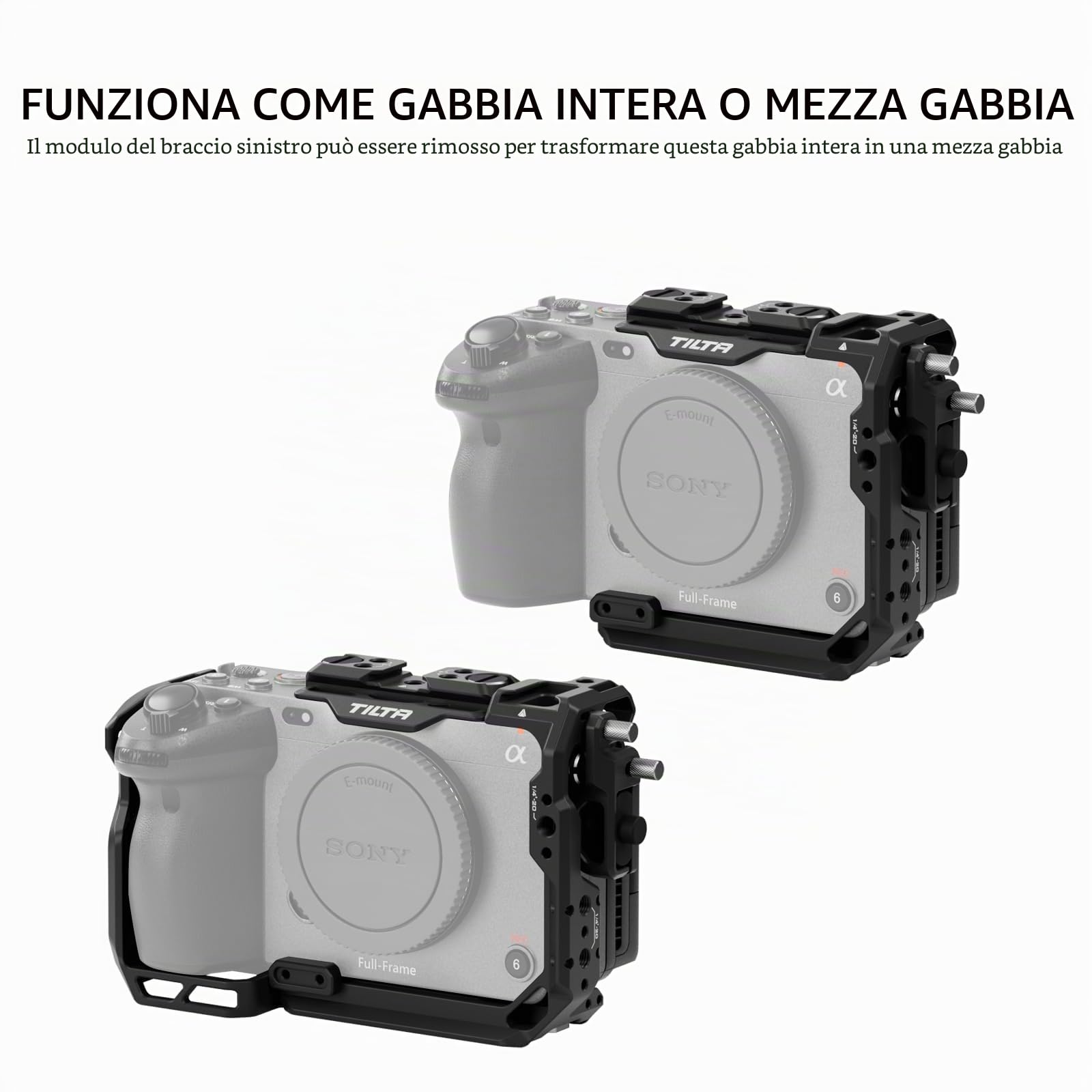 TILTA FX3 FX30 Gabbia compatibile con Sony FX3 FX30, gabbia completa per fotocamera con attacco per cavo HDMI - Nero TA-T16-FCC-B
