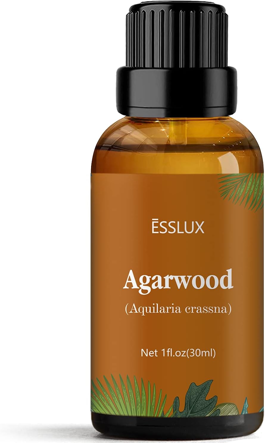 Agarwood Essential Oil, ESSLUX Aromatherapy Oils for Diffuser, Massage, Soap, Candle Making, Perfume, 30 ml