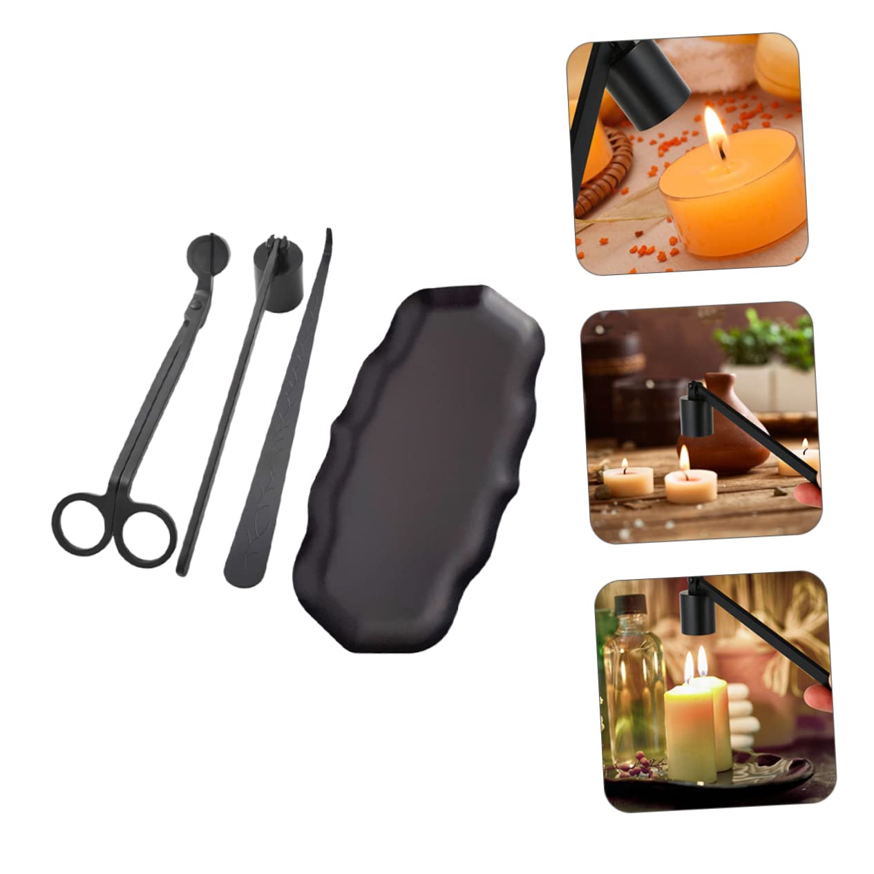 ORFOFE Stoppino Candele Spegni Stoppino Vassoio Accessori Candele Stoppini Kit
