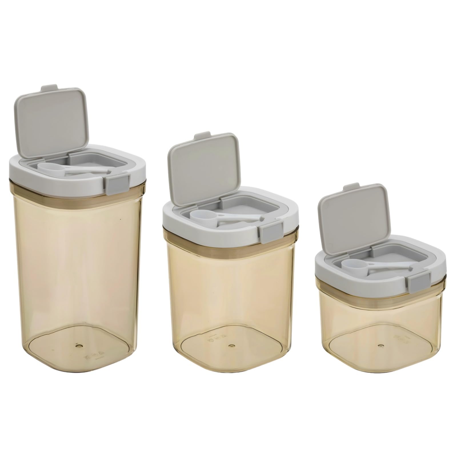 3-teiliges luftdichtes Frischhaltedosen-Set, stapelbare Küchenbehälter mit Löffeln, für Kaffee, Zucker, Mehl, Tee, Müsli, Trockenwaren-Organisation
