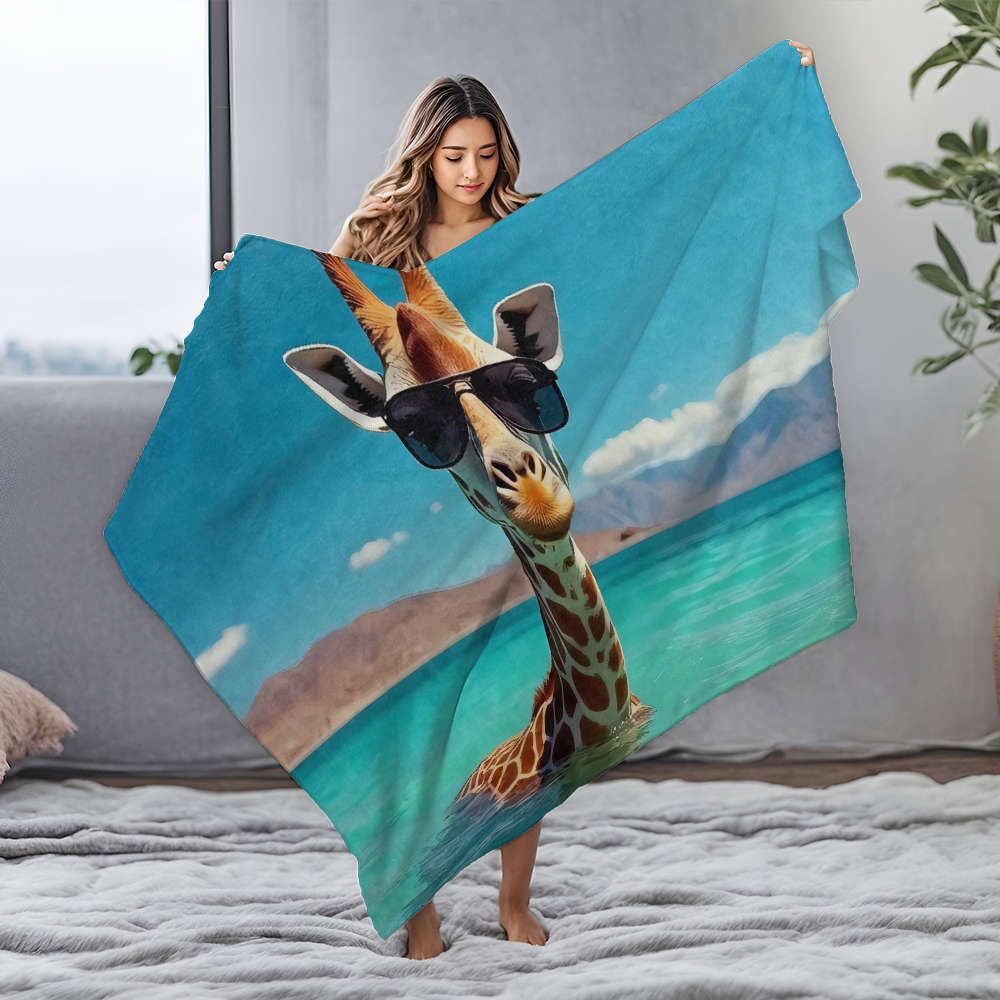 Couverture bébé girafe en flanelle 150x200 cm plaid maman