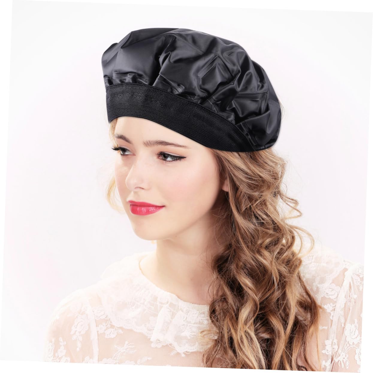 Healeved Gorro Térmico Cabello Negro Gel y Tela, Calentamiento por Microondas para Uso en Casa y Salones Profesionales, Reduce Teñido