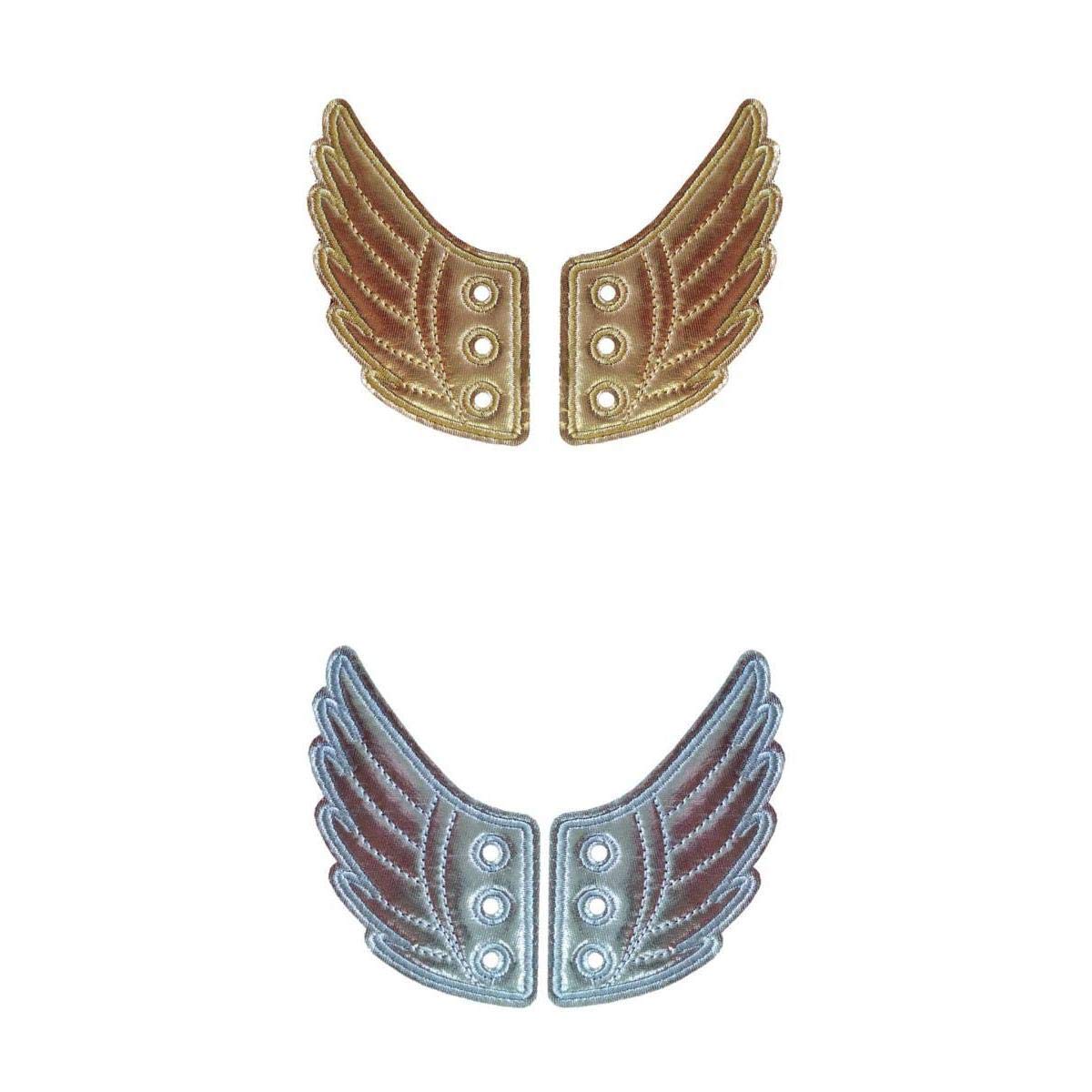 2 Pair Mens Shiny Shoes Angel Wings Charm Wings For Sneakers Shoes Decor