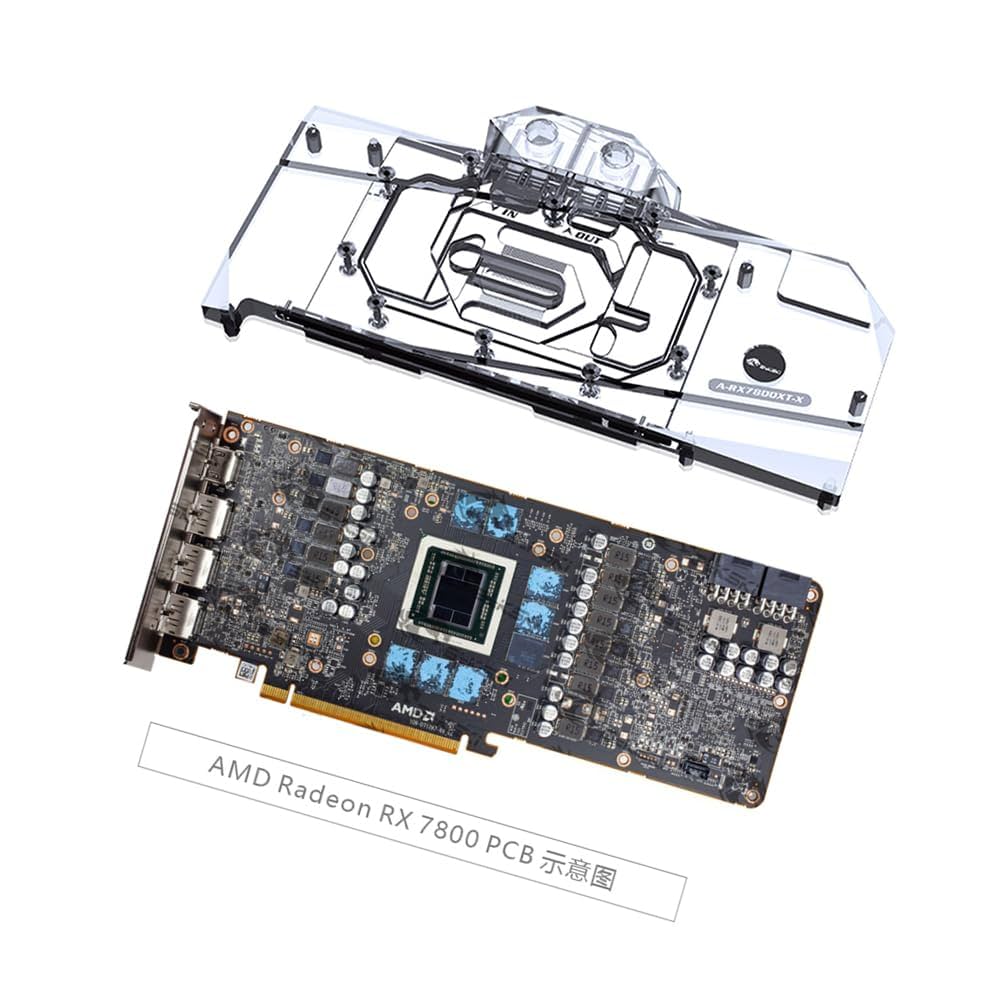 Radeon VII EK Bykski 水冷ブロック　バックプレート Bykski-gpu水冷ブロック、amd radeon rx 7800 xt、ビデオカード