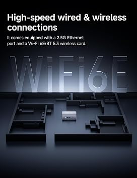 MINISFORUM UM880 Plus Mini PC, AMD Ryzen 7 8845HS (8C/16T, Up to 5.1GHz), 16GB DDR5 RAM, 512GB SSD, Radeon 780M Graphics, OCuLink, Triple Display, 8K@60Hz, 5XUSB Ports, Wifi6E