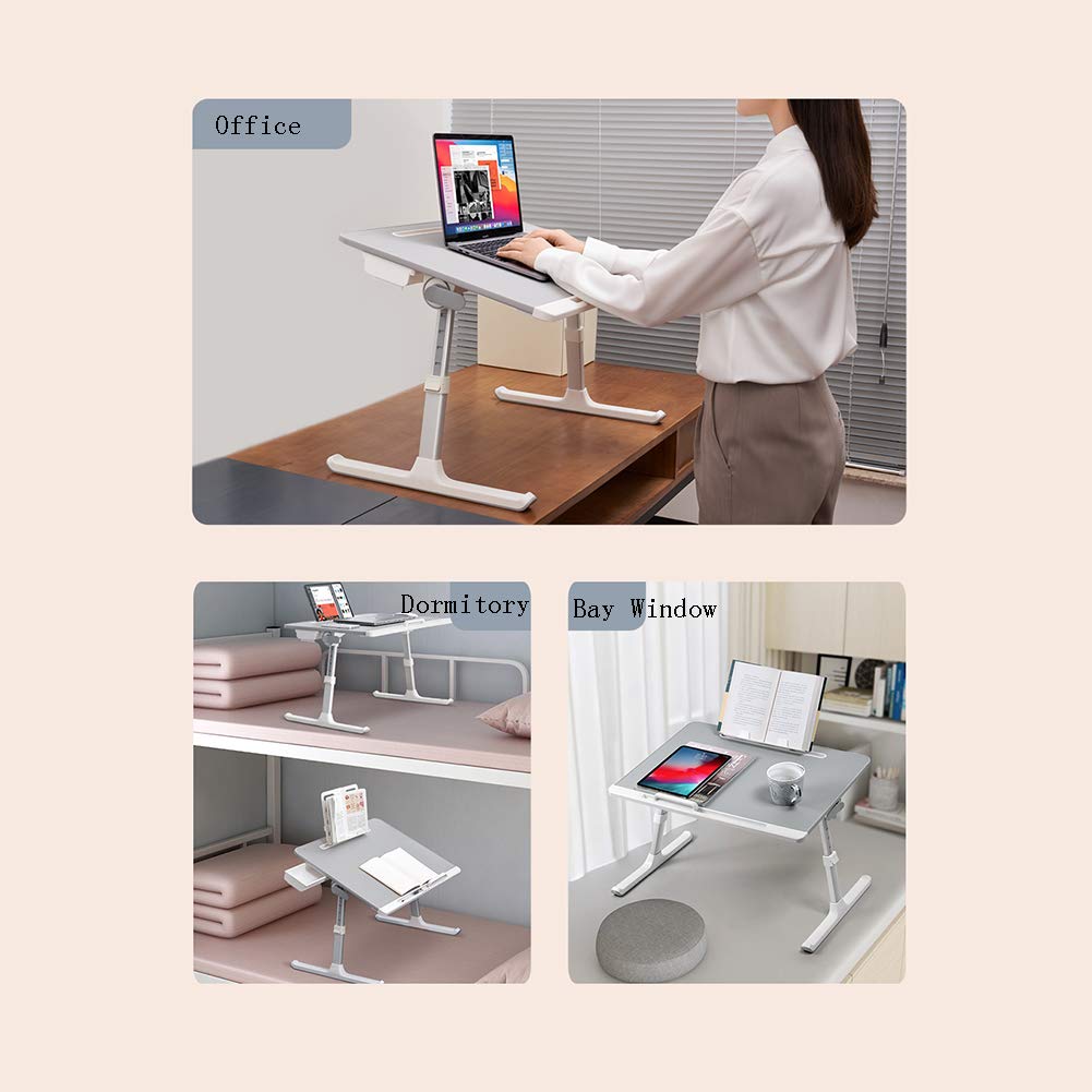 Supporto per Laptop Regolabile,Supporto PC Portatile Pieghevole Tavolo per PC,tavolino per Pc,Standing Desk,per Divano, Letto, Ufficio E Picnic