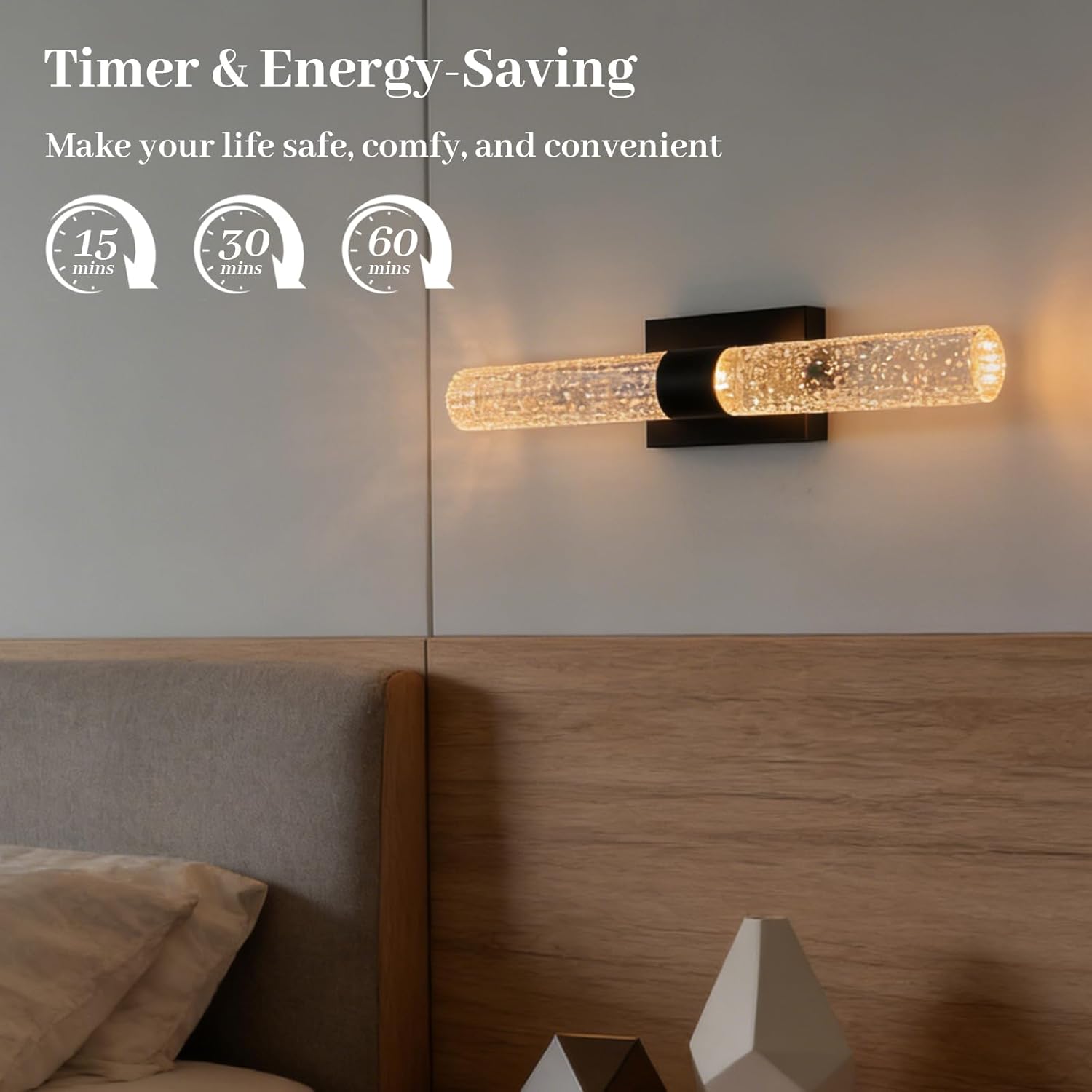 3 Colors Wireless Wall Sconces with Remote Control, Wall Sconces with Remote Control，Black Rechargeable Dimmable Wall Light for Bedroom Living Room Bathroom Hallway Entryway Stairwell