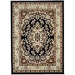 Antep Rugs Kashan King Collection Himalayas Oriental Polypropylene Indoor Area Rug (Black and Beige, 5' x 7') - Image 2