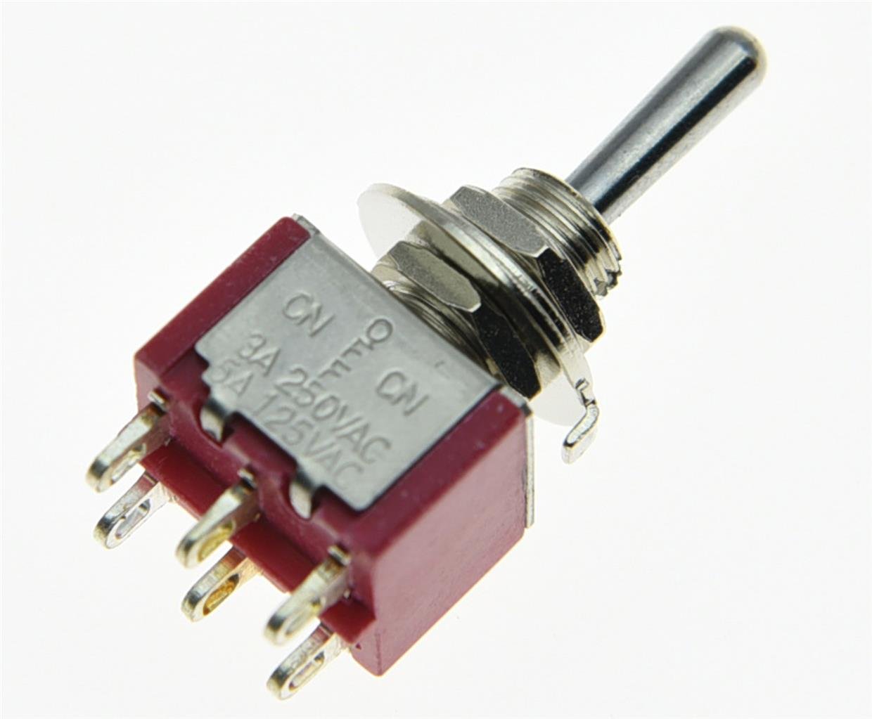 SALECOM 5pcs DPDT 3 Way ON OFF ON Guitar Mini Toggle Switch Car/Boat Switches