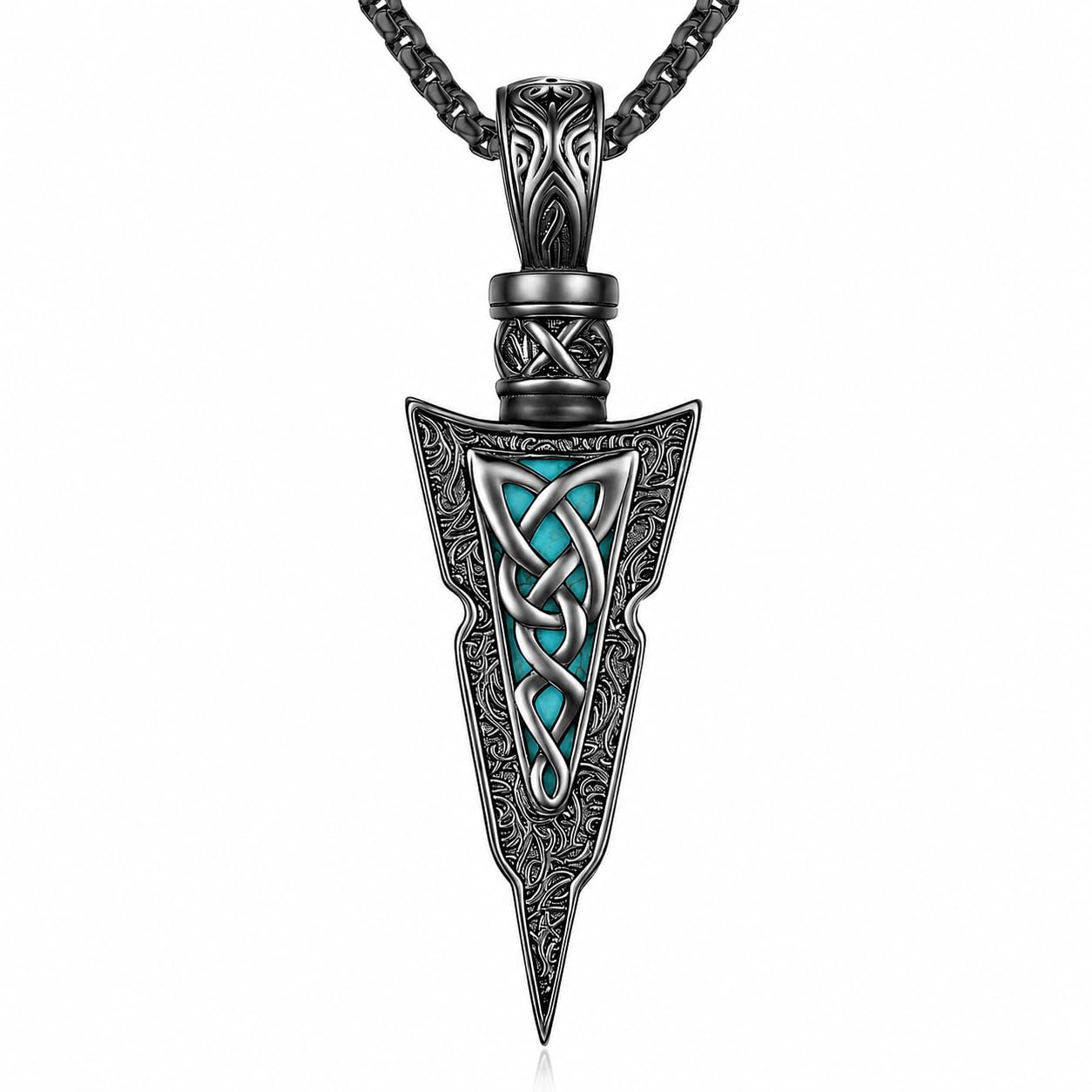 Odinstone Collier Viking Homme Pendentif en Argent Sterling 925 Amulette Nordique Viking Rune Mythologie Bijoux Cadeau pour Femme