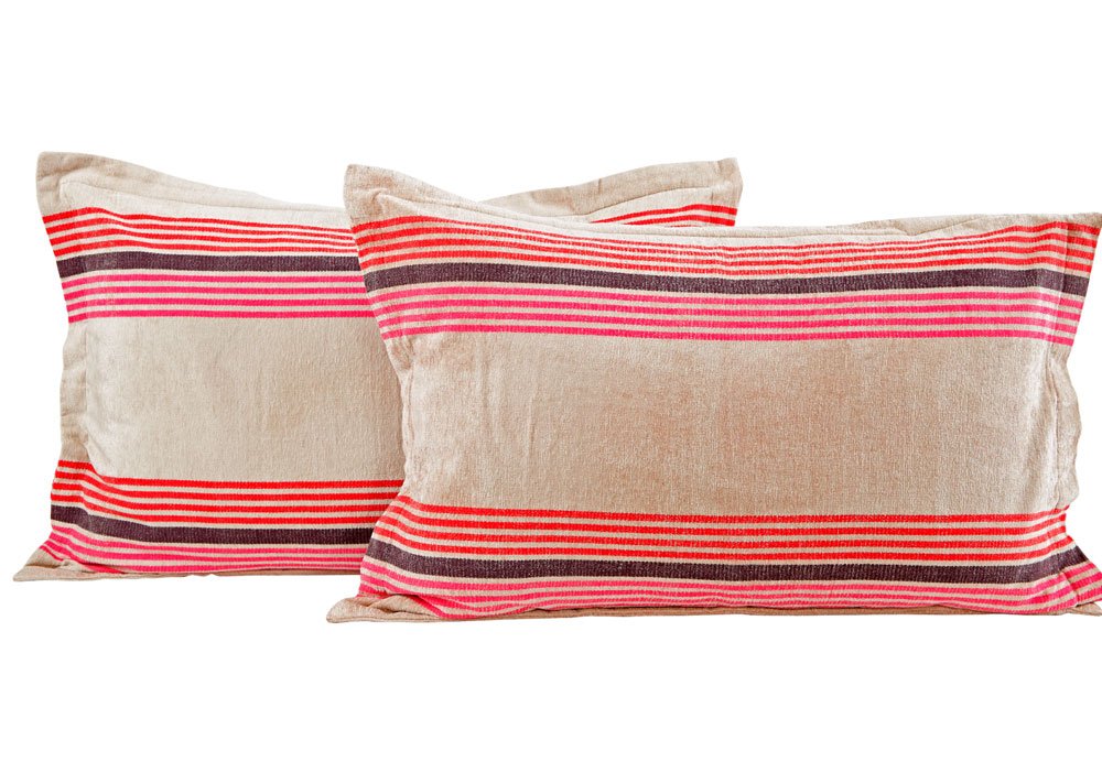 Maspar Metro City Metro Stripe Viscose Pillow Sham - 20"x30", Pink-picture-30