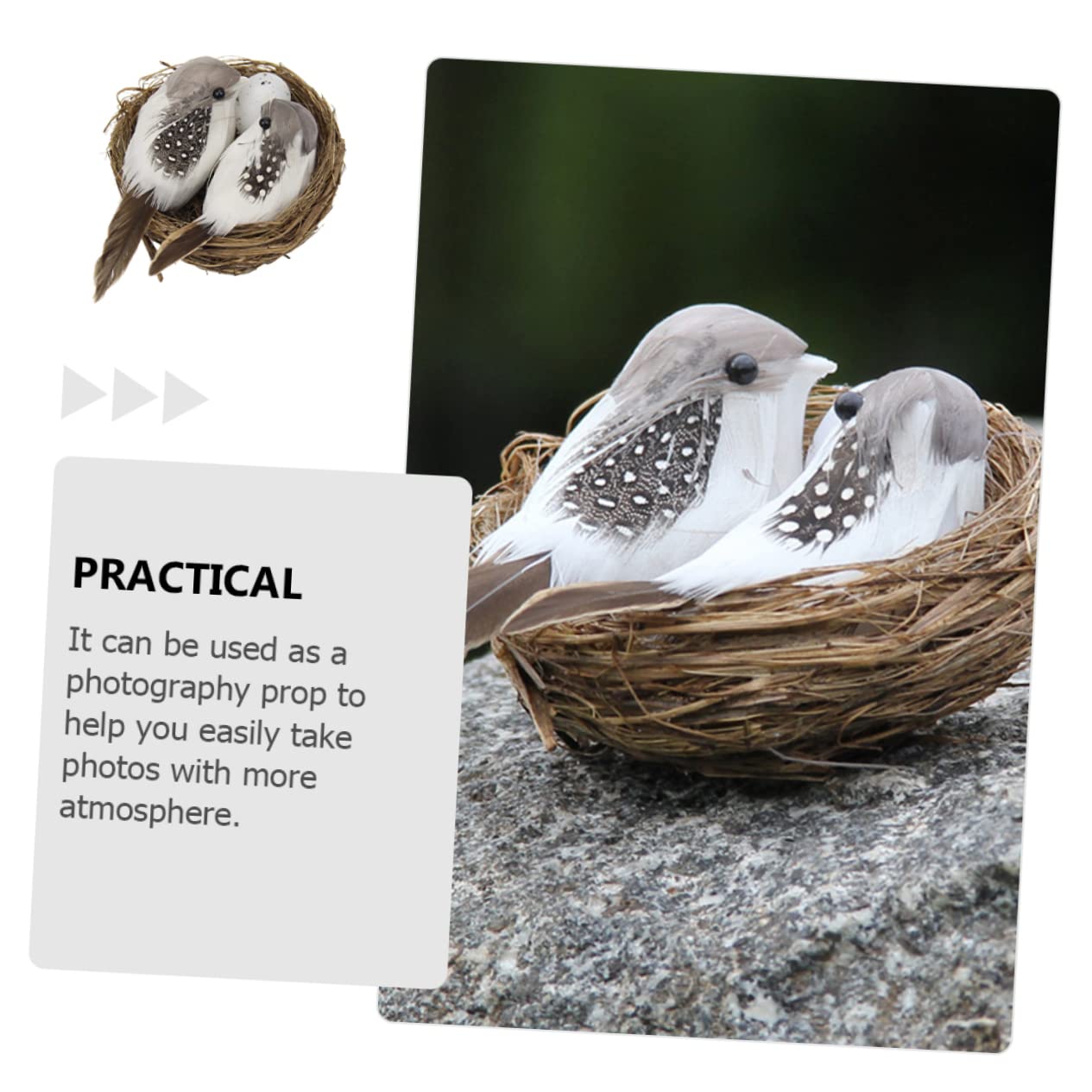 FONDOTIN 1Pc Simulated Birds Nest Decoration for Garden Easter Theme Adornment Durable Nest for Home Outdoor Decor for Wreaths Crafts and Festive Displays