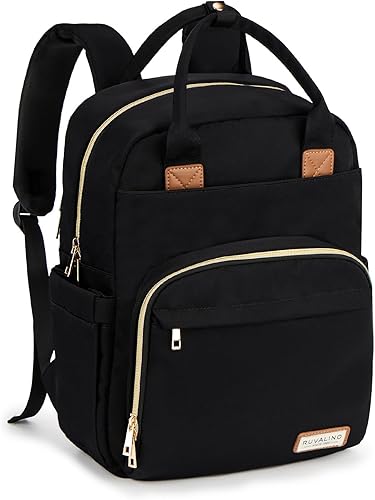 Miniatura 80 de RUVALINO Mochila para pañales - Bolsa de pañales de viaje multifunción para bebé con cambiador, soportes aislados para botellas y estuche para Gris