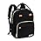 RUVALINO Diaper Bag Backpack, Multifunction Travel Pack Maternity Baby Changing Bags, Large Capacity, Waterproof, Deep Black, Polyester