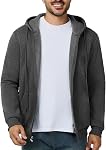 Jiehan Sweat-shirt à capuche à manches longues à capuchon à fermeture éclair Pullover pour homme Hoodies à cape athlétique légère pour homme