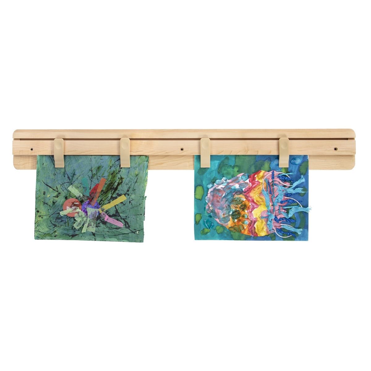 Kaplan Early Learning Premium Solid Maple Wooden Art Display Bar for Wall Mounting