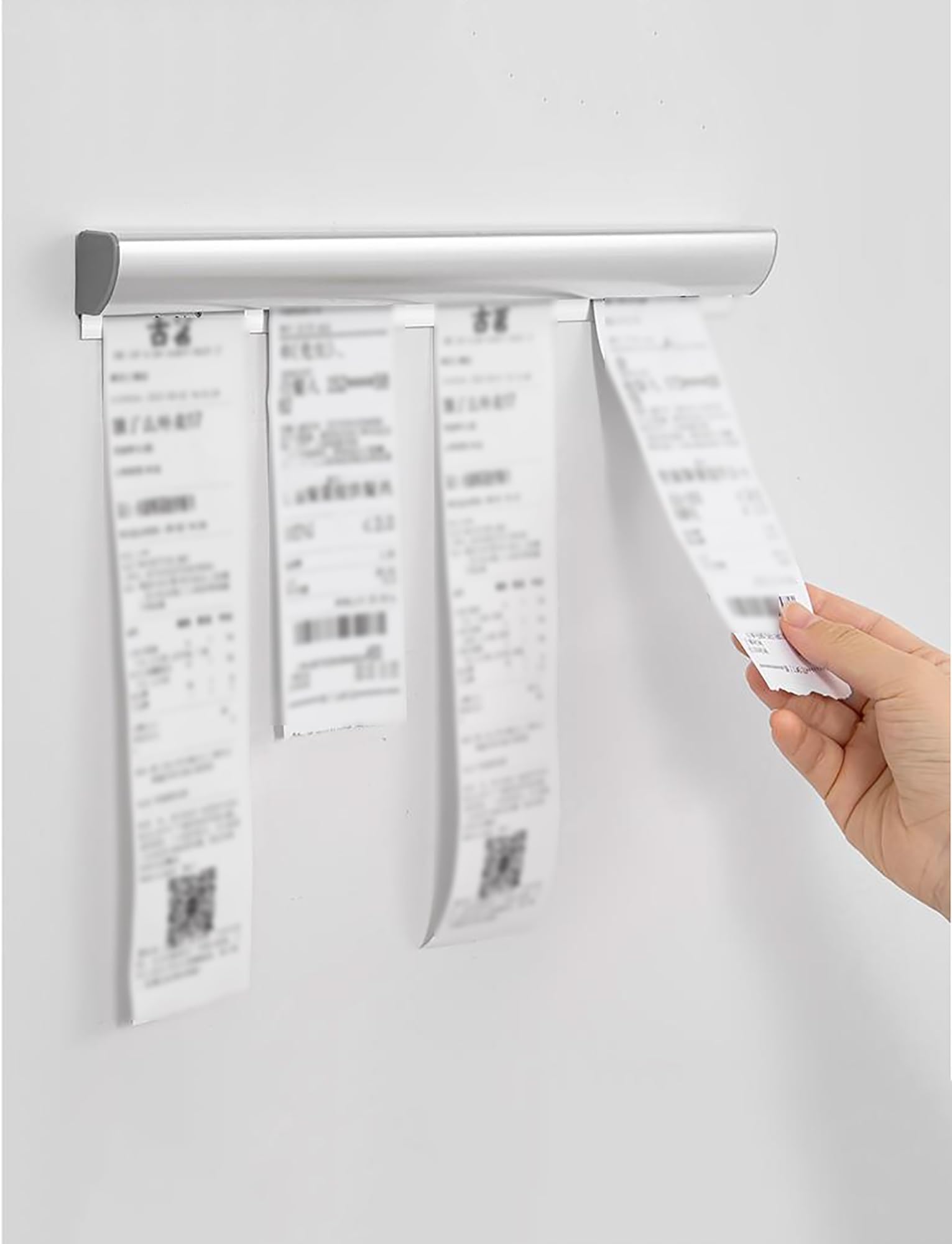 Uchwyt na banknoty, montowany na ścianie, zakładka restauracyjna, samoprzylepny uchwyt na kratkę bez wiercenia, do zamówień w restauracji, uchwyt ekspozycyjny na bilety ze stopu aluminium (1100 mm)