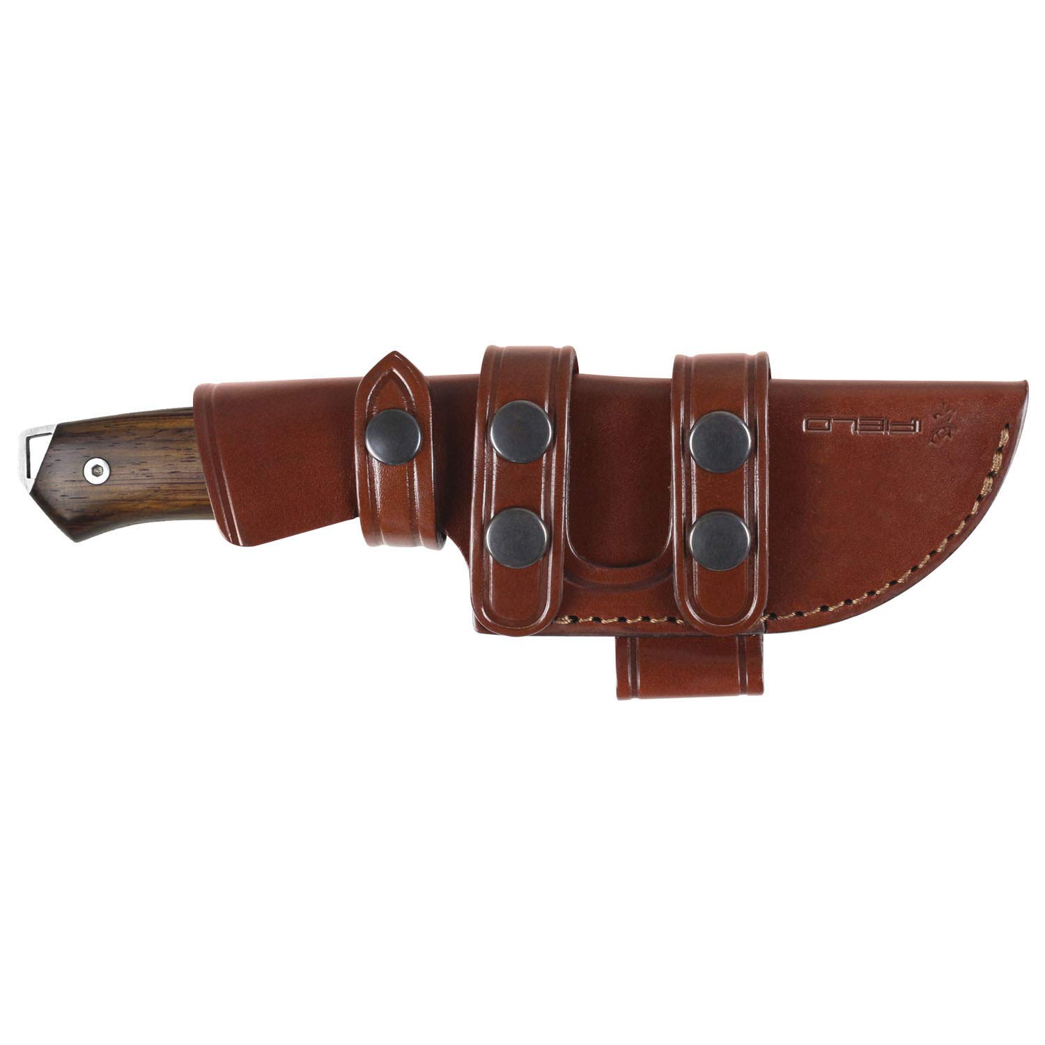 iFIELD EL29106 Multifunzionale escursionismo, caccia e sopravvivenza coltello per l'esterno, manico in legno Cocobolo con acciaio inox MOVA-58, fatto in Albacete (Spagna)
