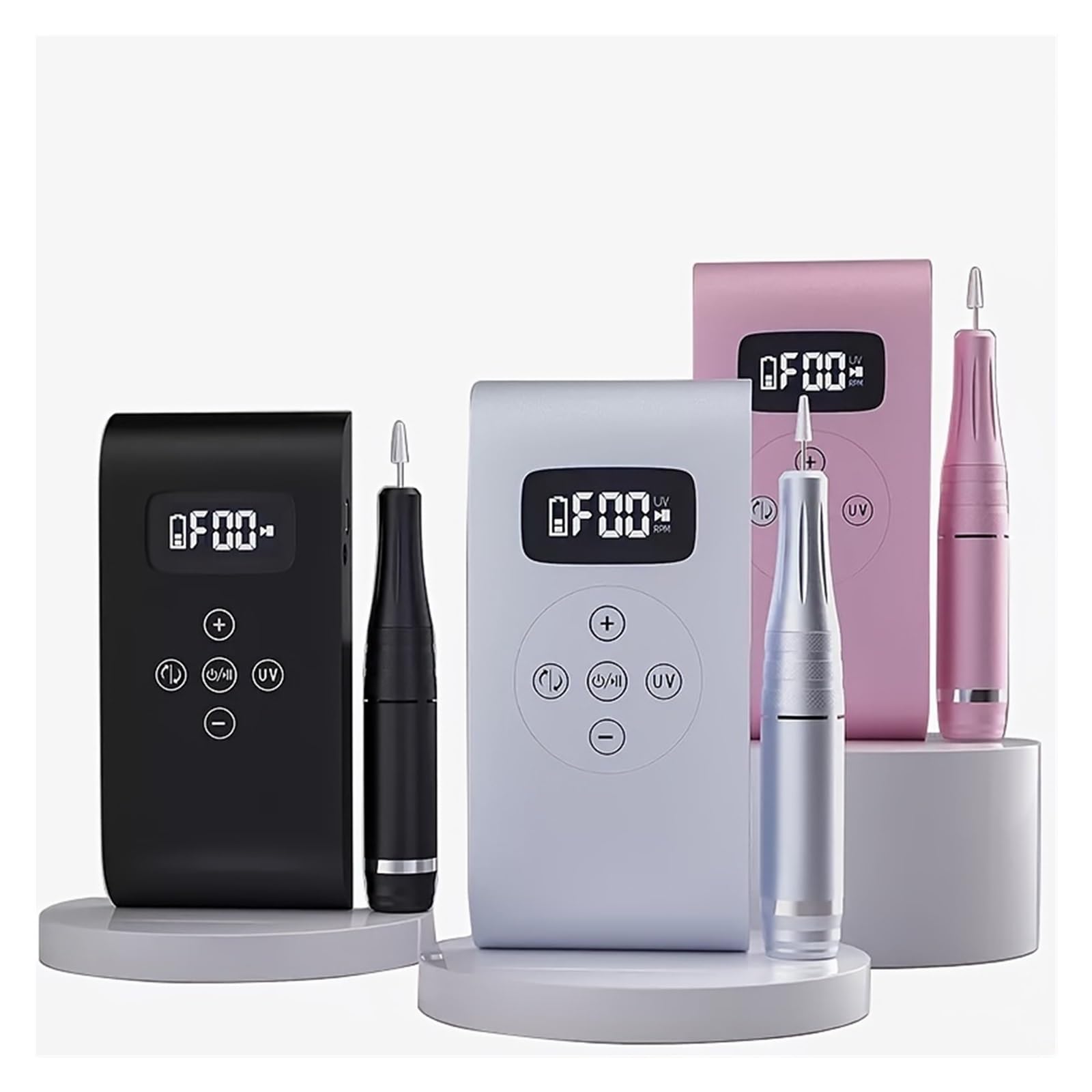 Fresa for unghie con 35.000 giri/min e lampada for a LED, frese for for in acrilico, lima for elettrica portatile ricaricabile for pedicure manicure for salone di casa Potente ed efficiente(Noir)