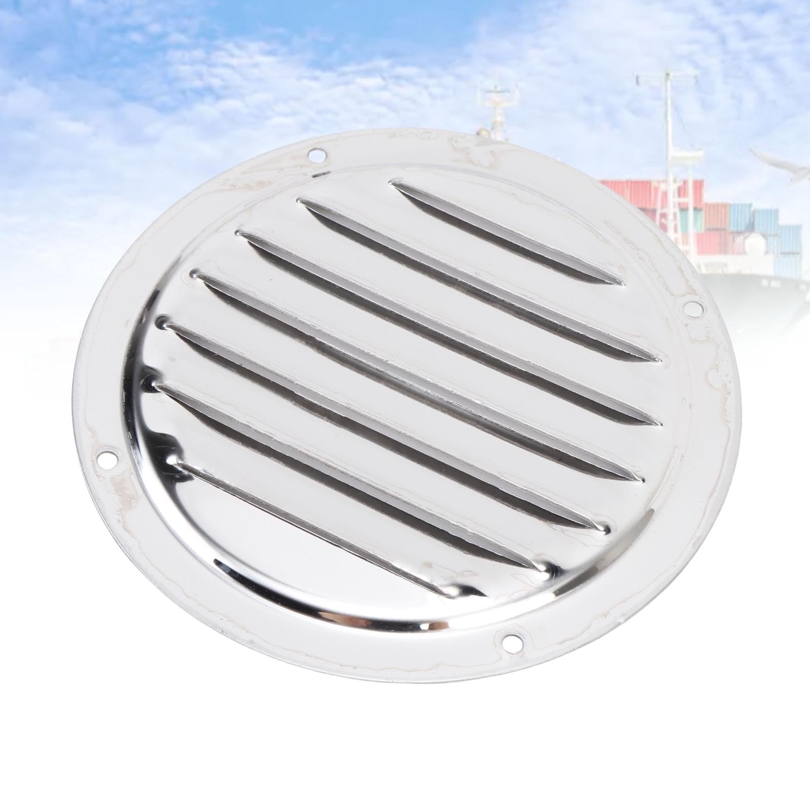 Lot de 2 Grilles d'aération Rondes pour Bateau, Couvercle de Ventilation Marine en Acier Inoxydable 316, Grille d'aération Marine avec Polissage Miroir de Haute Précision, Idéal pour Les